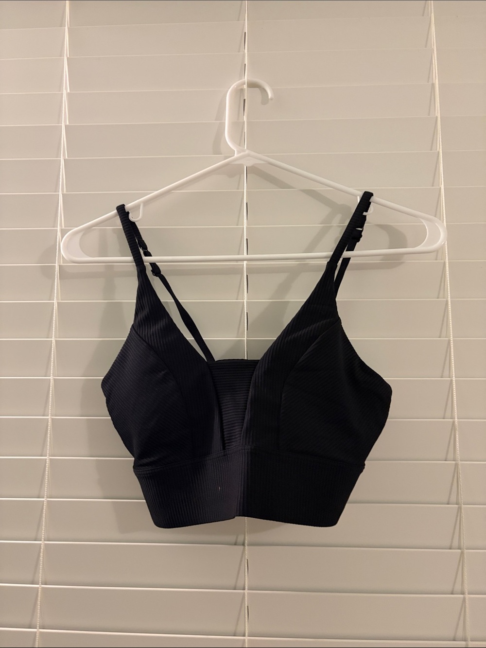 Old Navy Black Ribbed Longline Bralette